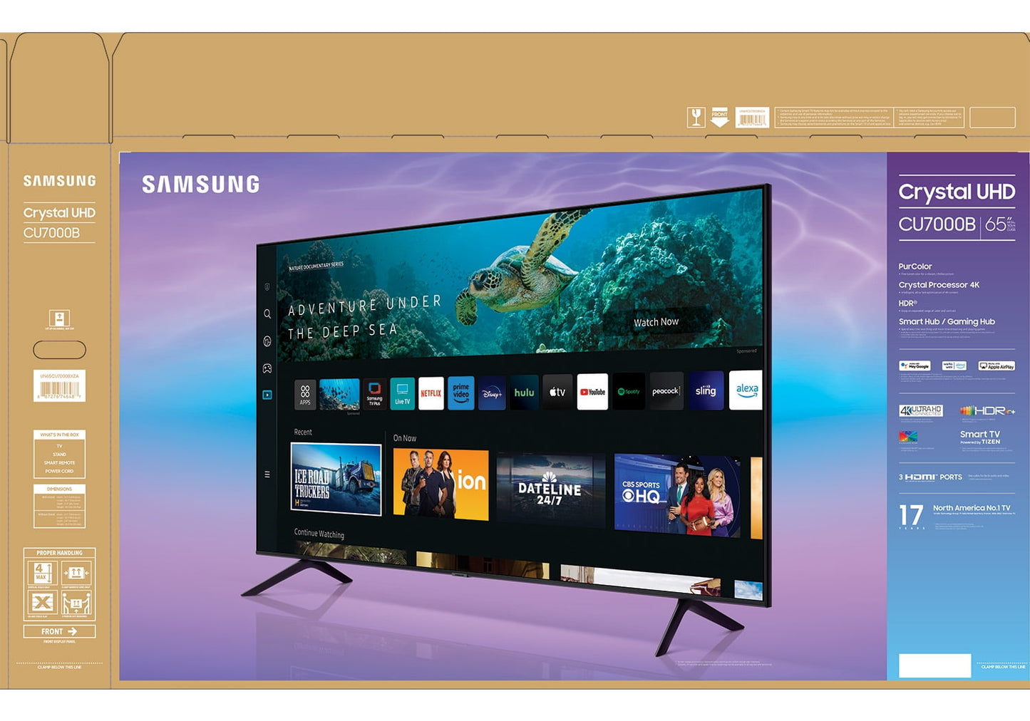 SAMSUNG 65 Class CU7000B Crystal UHD 4K Smart Television UN65CU7000BXZA