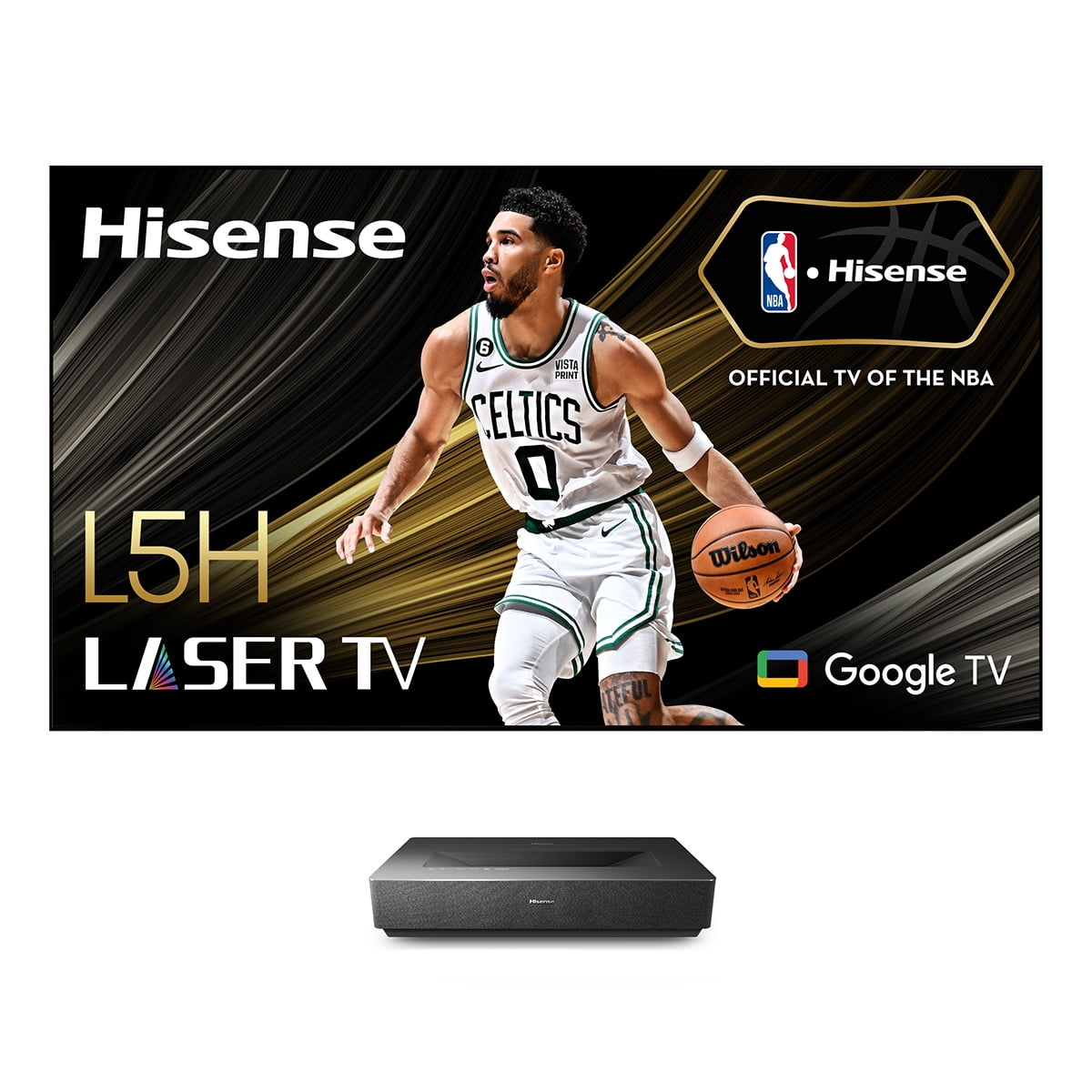 Hisense L5H 4K UHD Ultra Short Throw Laser TV Projector with 120 Light Rejecting Screen. Dolby Vision. Dolby Atmos. & Google TV