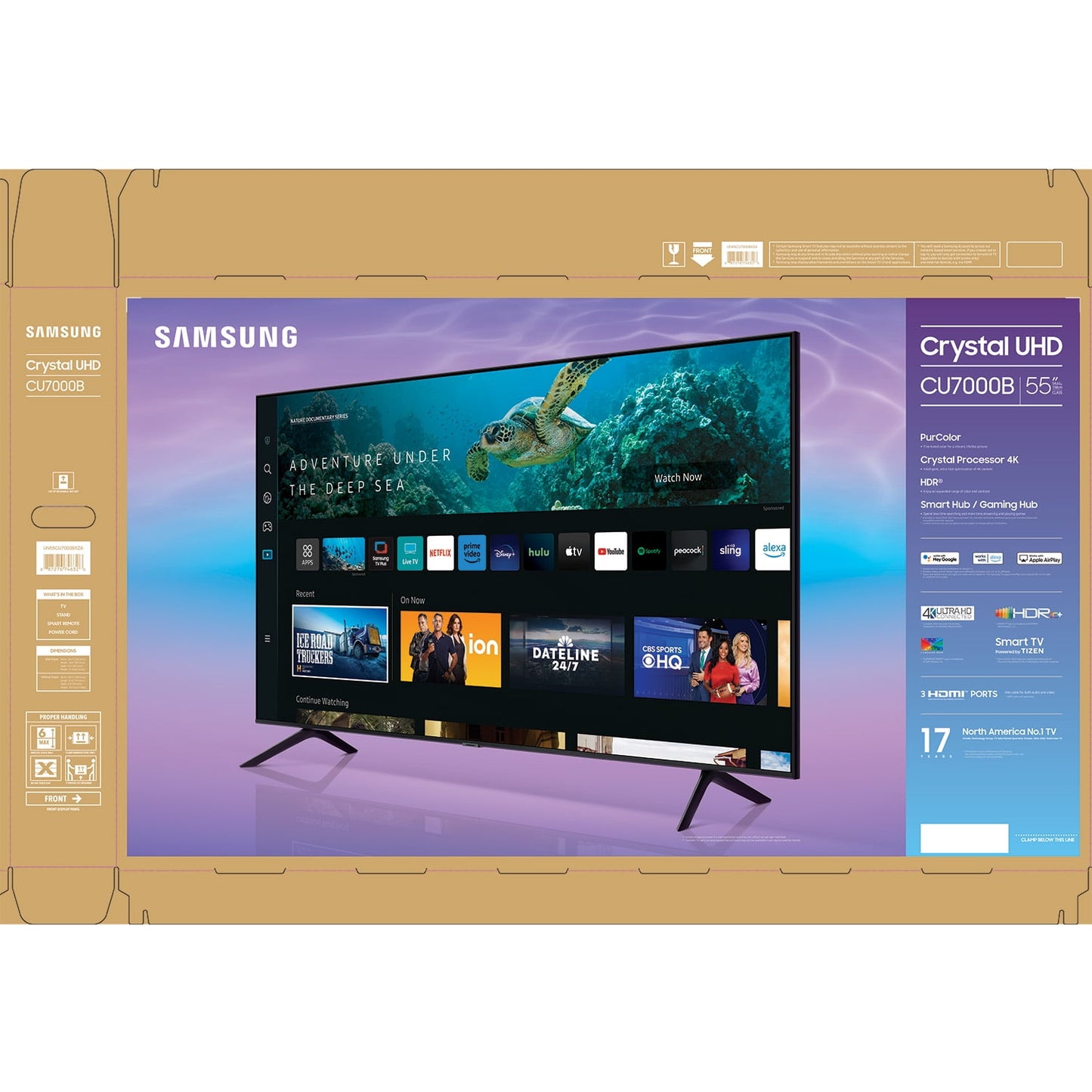 SAMSUNG 55 Class CU7000B Crystal UHD 4K Smart Television UN55CU7000BXZA